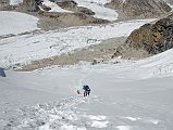 Rolwaling 07 11 Crew Climbing Steep Snow Towards Tashi Lapcha Pass
